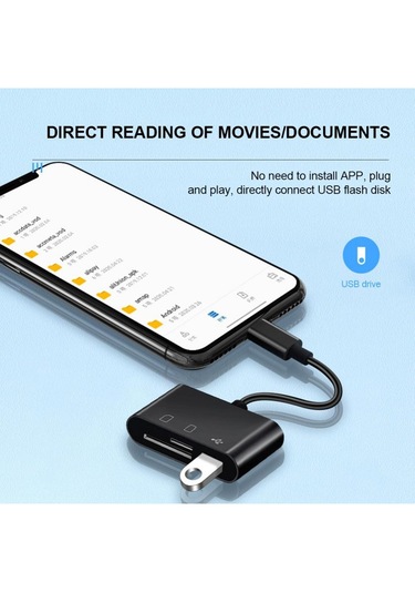 Type C Micro Usb Otg Kart Okuyucu Usb 3.0 Çevirici Adaptör 3 İn 1