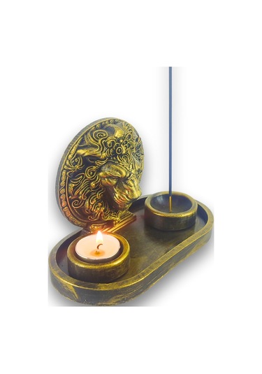 Aslan Çubuk Tütsülük Ve Tealight Altın