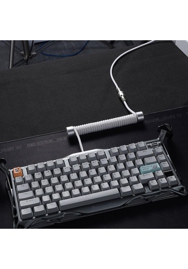 Gravastar Sarmal Aviator Usb To Type-c Mekanik Klavye Uyumlu Oyuncu Kablosu, 1.85m, Beyaz