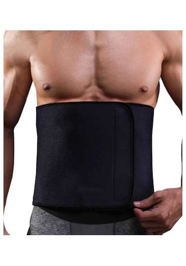 Sauna Suit Termal Unisex Bel Korsesi %100 Sauna Sıkılaştırma Kemeri Siyah