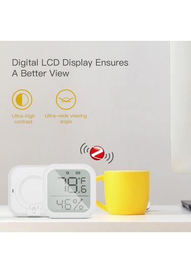Suofeng Ev İçin Akıllı Sicaklık Nem Ölçer - Lcd Ekranlı, Uzak Kontrol, Veri Depolama, Dıy Akıllı Bağlantı, Dairesel Zigbee Ağ Geçidi Gereklidir