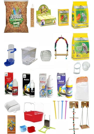 28 Parça Muhabbet Kuşu Başlangıç Tüm Ihtiyaçlar Seti Diğer