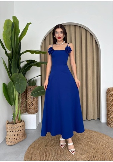 Matilda Gül İp Askılı Elbise Çok Renkli