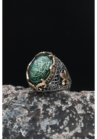 Hz. Süleyman Mührü 925 Ayar Gümüş Erkek Yüzüğü Özel Tasarım