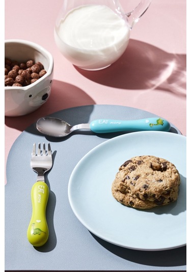 Karaca  Dinazor 3 Parça Çocuk Çatal Kaşık Bıçak Seti