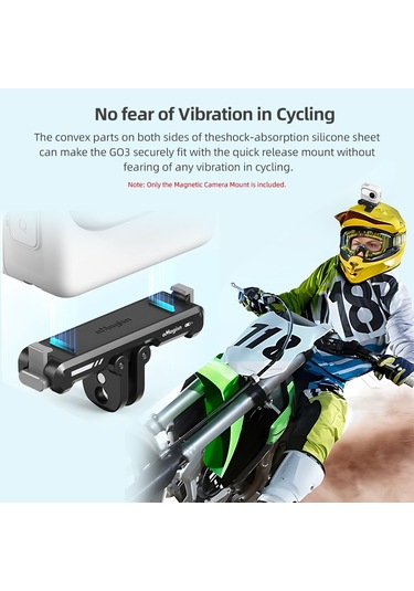 Dofolink Amagisn Alüminyum Manyetik Hızlı Çıkarma Tutucu - Insta360 Go 3 Uyumlu Spor Kamerası Aksesuarı, 1/4 İnç Ve Spor Kamera Bağlantı Arayüzü Siyah