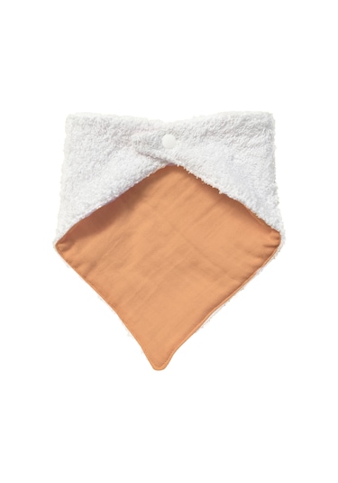 Bebek Ağız Bezi Salya Önlüğü Fular Çok Amaç 2'li K-byz Beyaz - Kiremit