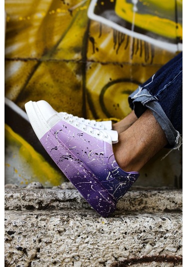 Ch254 - Cbt Pittura Erkek Ayakkabı 447 Beyaz / Mor Çok Renkli