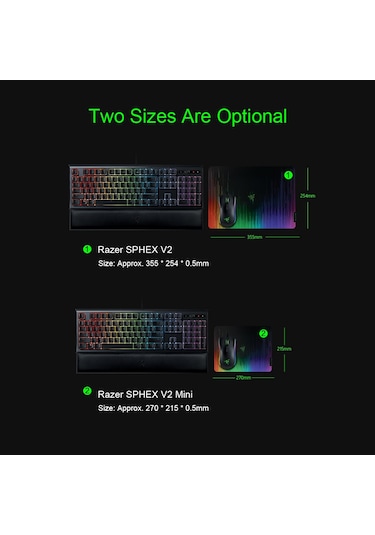 Razer Sphex V2 27x 21.5cm Gaming Mouse Mat Ultra-ınce Form,çok Renkli