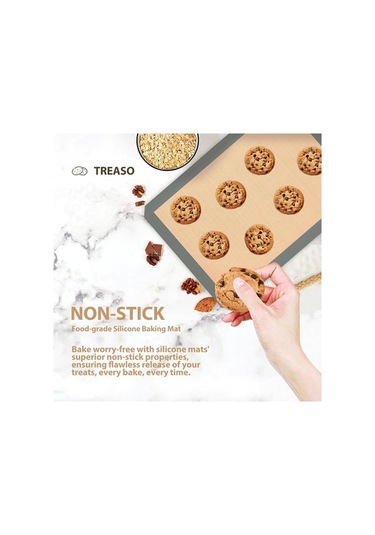 Maoyaya Silikon Pişirme Matı, 3'lü Paket - Yapışmaz, Isıya Dayanıklı, Gıda Güvenli, Sarı-gri Sarı - gri