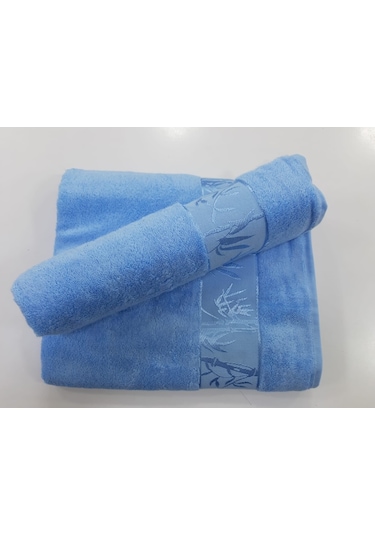 Romans Bambu 2Li Banyo Havlu Takımı Bebek Mavisi