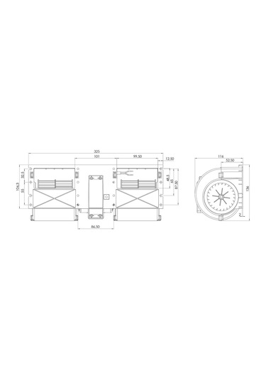 Kormas 12v Kalorifer Motoru Blower 3 Devir 325 136 116 Mm