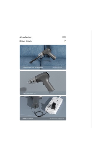 Crackedice Taşınabilir Araba Elektrikli Süpürgesi 11000pa Güçlü Emiş Araba Masaüstü-c