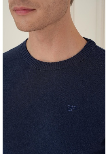 Tr 875 Slim Fit Lacivert Klasik Triko Lacivert