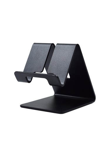 Mufunye Alüminyum Masaüstü Tutucu: Evet/radyo/tablet İçin Açılır, Kaymazsız Silikon, Şarj Delikli, Ergonomik Açı, Ev/ofis Kullanıma Uygun Siyah