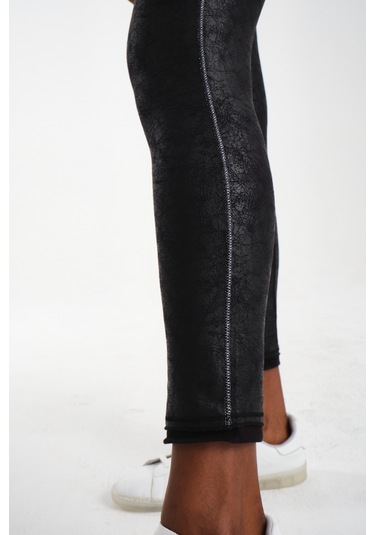 Varak Baskılı Tayt Siyah