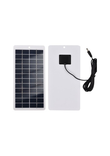 Hfambition 12v 5w Polikristal Güneş Paneli - Dc5521 Bağlantılı Güneş Şarj Cihazı