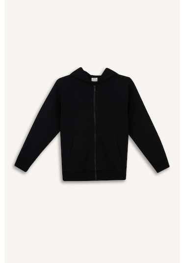 Defacto Erkek Çocuk Kapüşonlu Basic Düz Okul Fermuarlı Sweatshirt X7382a625wnbk81 Siyah Defacto Erkek Çocuk Kapüşonlu Basic Düz Okul Fermuarlı Sweatshirt X7382a625wnbk81 Siyah