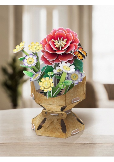 3d Buket Puzzle Model Seti - Karanfil Um38523-3 Yurt Dışından