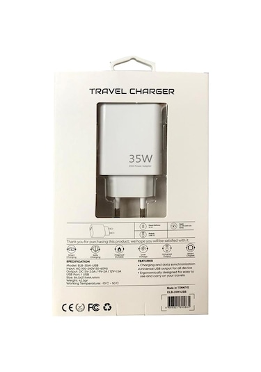 Elba Elb11 Elb-35w Usb 35w Hızlı Şarj Akım Koruma Ev Şarj Kafa