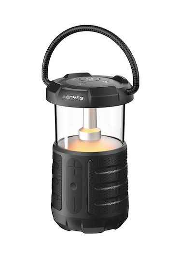 Lenyes S230 Kamp Gece Lambalı Bluetooth Speaker Hoparlör V5.3 Siyah