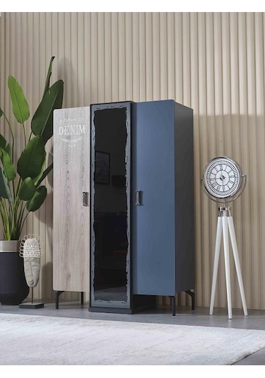 Dolap Urlu Denim 90414 Model Gardrop Yüksek Ayak 3kapı Kalite Malzeme El Yapım