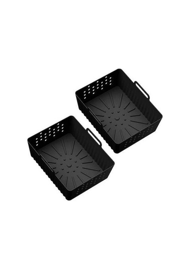 Ulzyvf Sl400uk/sl401 Siyah Silikon Kaplamalı 2'li Air Fryer Yedek Parça Siyah