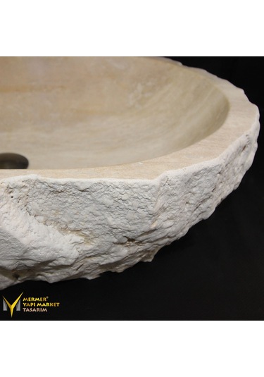 Traverten Elips Kaya Lavabo