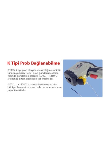 Cem Dt835 Dairesel Lazer Işıklı Termometre 800 Derecec