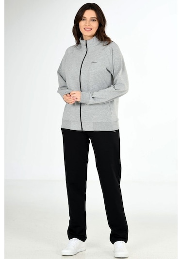 Trend Hill Gri Melanj Kadın Büyük Beden Eşofman Takım Edy201836B