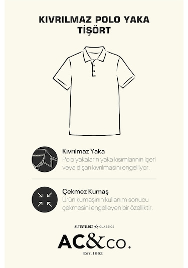 Ac&Co / Altınyıldız Classics 4A4820200047BYZXL Düğmeli Polo Yaka Cepsiz Slim Fit Erkek Tişört - Beyaz