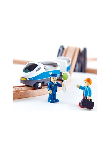 Ahşap Yolcu Treni Seti Oyuncak 26 Parça