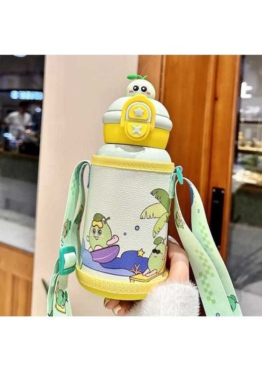 Pazly Paslanmaz Çelik Çocuk Termos Fincan Yeşil Renk, Yeşil Yeşil