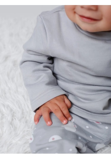Topotushkı Yenidoğanlar İçin Uzun Kollu Tişört 277117951 Gri