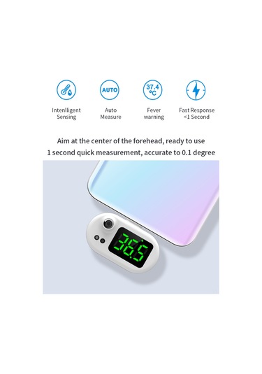 Fosenze K8 Usb Ev Kullanıma Uygun Eltipi Sıcaklık Ölçer - İos Arayüzlü Beyaz, Hızlı Ölçüm 1 Saniye , 32-42 C Aralığı