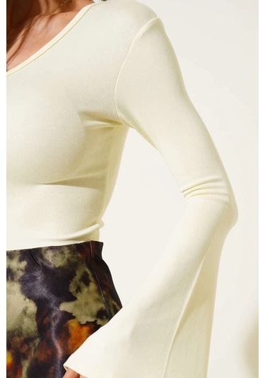 Tek Omuzlu Basic Bluz Sarı T4275 Sarı