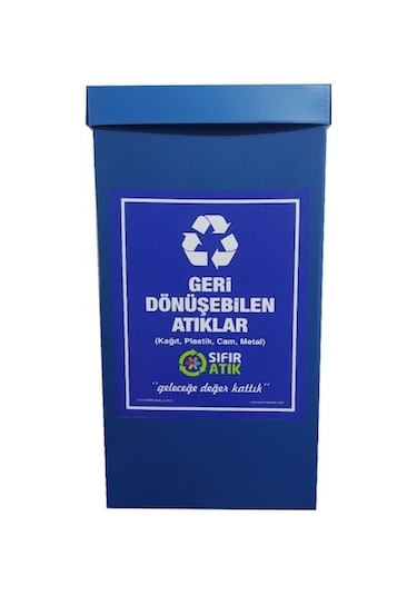 Geri Dönüşebilen Atık Toplama Kutusu / Sıfır Atık Kutusu Mavi