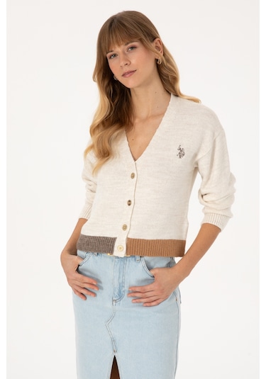 U.s. Polo Assn. Kadın Hırka Triko 50314717-vr256 İnci