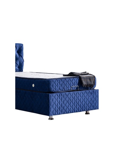 Setaymobilya Baza, Vita Lacivert Tek Kişilik Baza + Başlık + Comfort Yatak