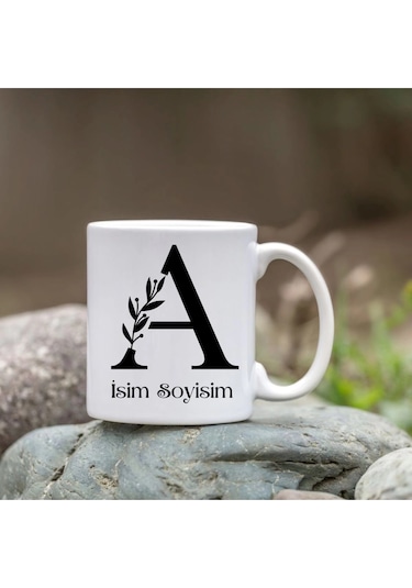 Kişiye Özel A Harfi Bardak - İsim Yazılı Bardak - İsimli Bardak