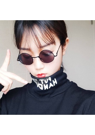 Metalik Daire İçinde Retro Vintage Lennon Stilinden İlham Alan Küçük Polarize Güneş Gözlükleri Çok Renkli