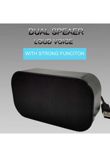 Ximistore9 Usb Hoparlör Mini Taşınabilir Masaüstü Müzik Çalar, 3w Çift Hoparlörlü, Plug & Play, Siyah 5010