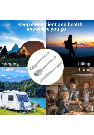 Titanyum Çatal Bıçak Çatal Kaşık Seti Hafif Ti Kamp Yardımcı Çatal Bıçak Takımı Taşıma Çantası İle Seyahat Piknik İçin Diğer