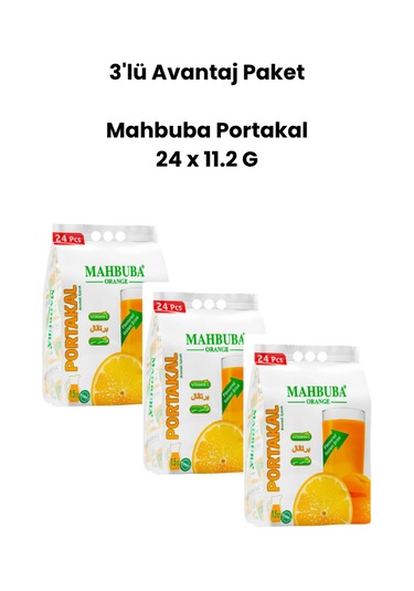 Mahbuba Portakal 3'lü Avantaj Paket Soğuk Veya Sıcak Tüketilebilir Toz İçecek 24 X 11.2 G 11.2 G