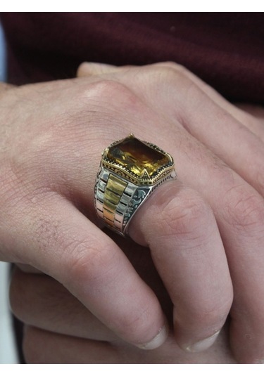 Gümüş Saat Kordon Model Sultanit Zultanite Taşlı Erkek Yüzük