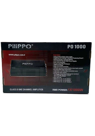 Pilippo Po-1000 1X1000 Watt Mono Class D Oto Amfi