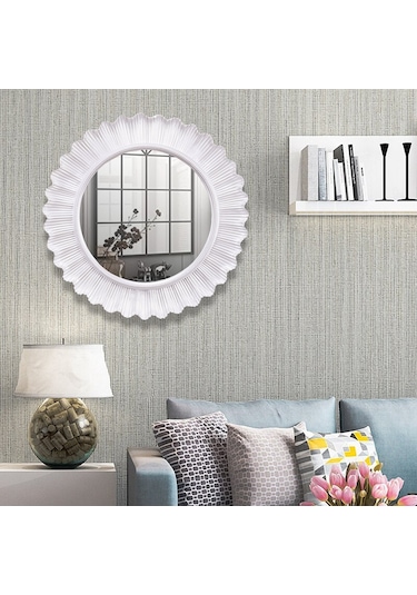 Flashy Yuvarlak Ayna İnci Ceviz