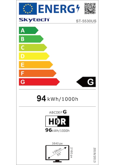 Skytech ST-5530US Dahili Uydulu 4K Android TV