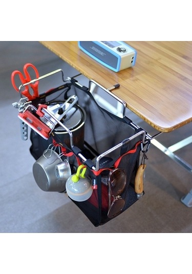 Wondernest Açık Piknik Kamp Katlanır Örgü Sepet Metal Braketli Tencere Tutucu Organizatör Raf Çok Renkli Çok Renkli