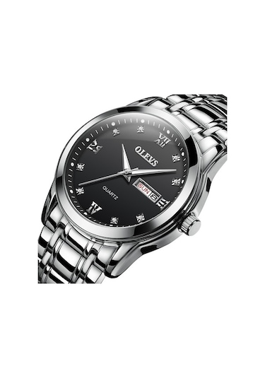 Fastbuy Erkekler İş Aydınlık Çift Takvim Kuvars Saat Siyah Su Geçirmez Çok Renkli Olevs 8691 Çok Renkli